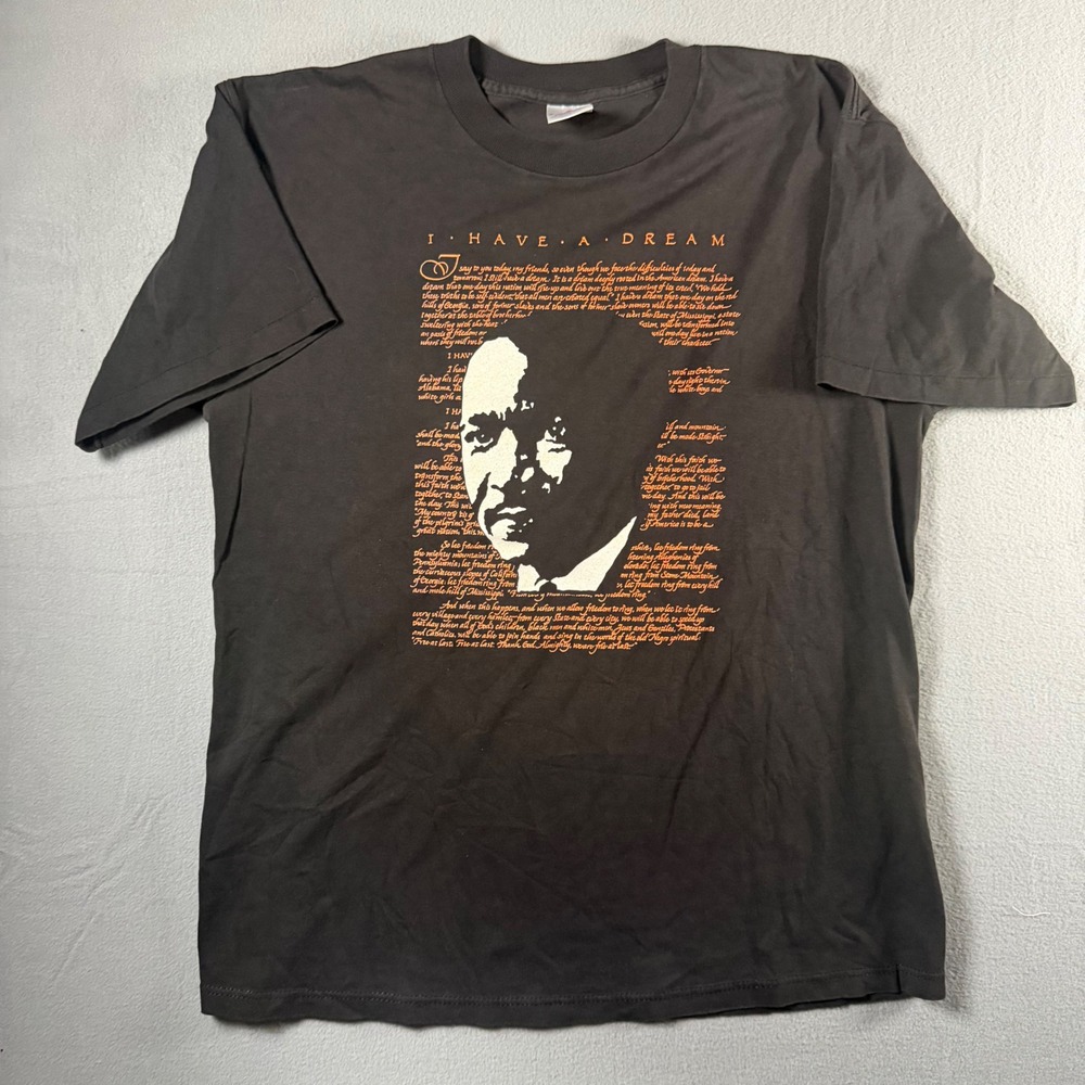 Vintage HL Miller MLK I Have A Dream T-Shirt Mens Large Black Made in USA 4060